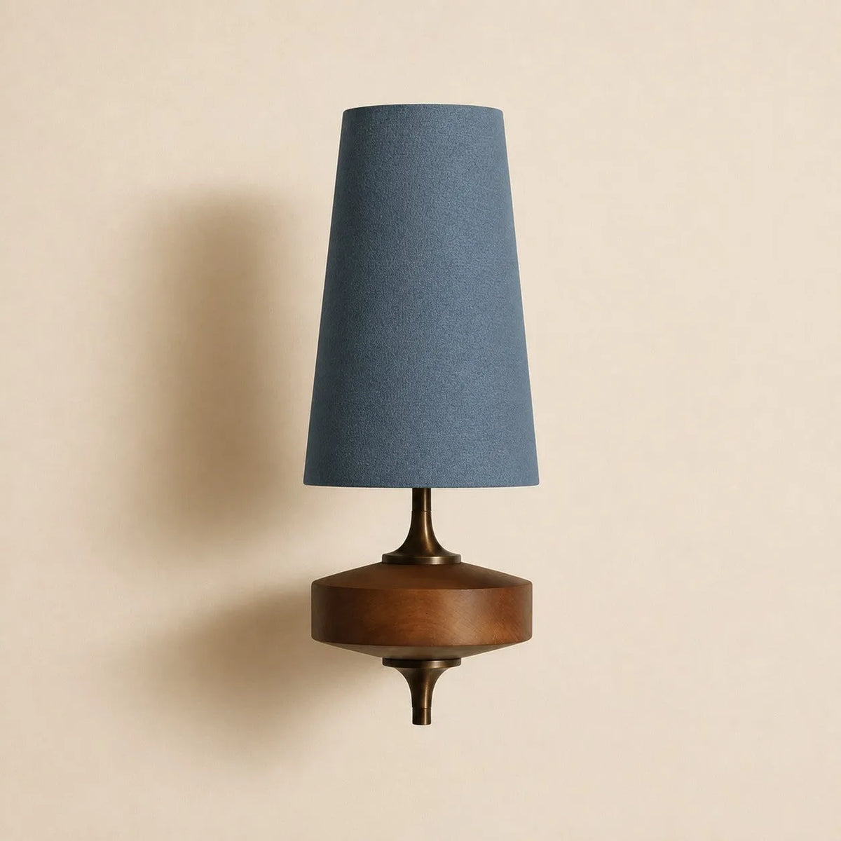 Walnut Fabric Drum Wall Light