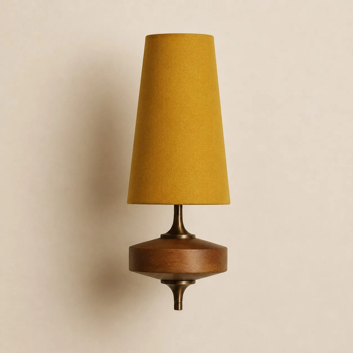 Walnut Fabric Drum Wall Light
