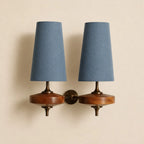 Walnut Fabric Drum Wall Light
