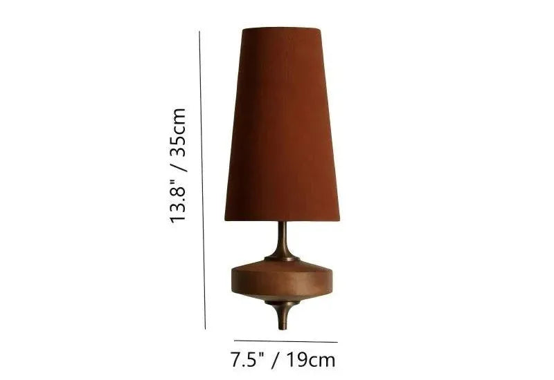 Walnut Fabric Drum Wall Light