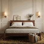 Walnut Fabric Drum Wall Light