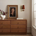 Walnut Fabric Drum Wall Light