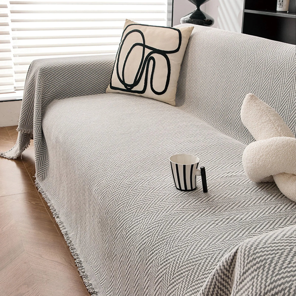 Washable Herringbone Chenille Throw