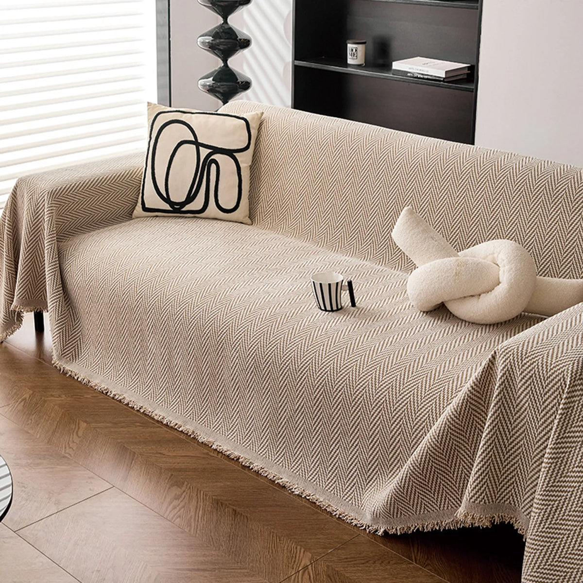 Washable Herringbone Chenille Throw