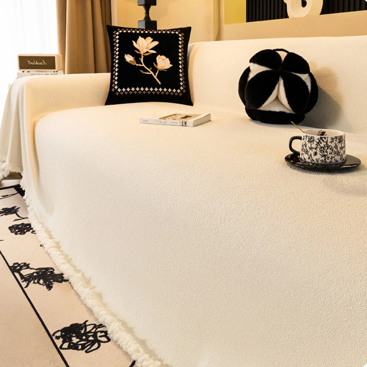 Water-Repellent Teddy Fleece Sofa Cover
