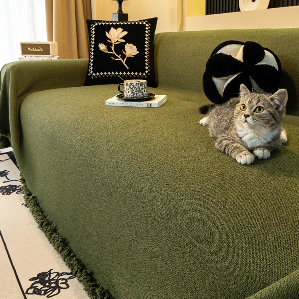 Water-Repellent Teddy Fleece Sofa Cover