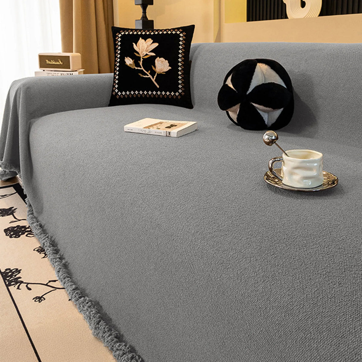 Water-Repellent Teddy Fleece Sofa Cover