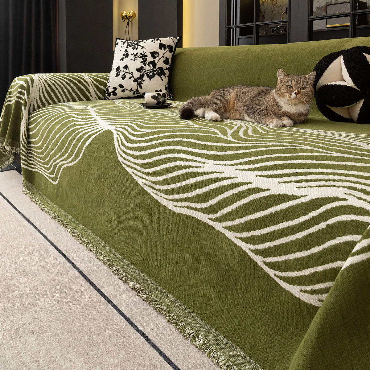 Wave Pattern Woven Sofa Throw