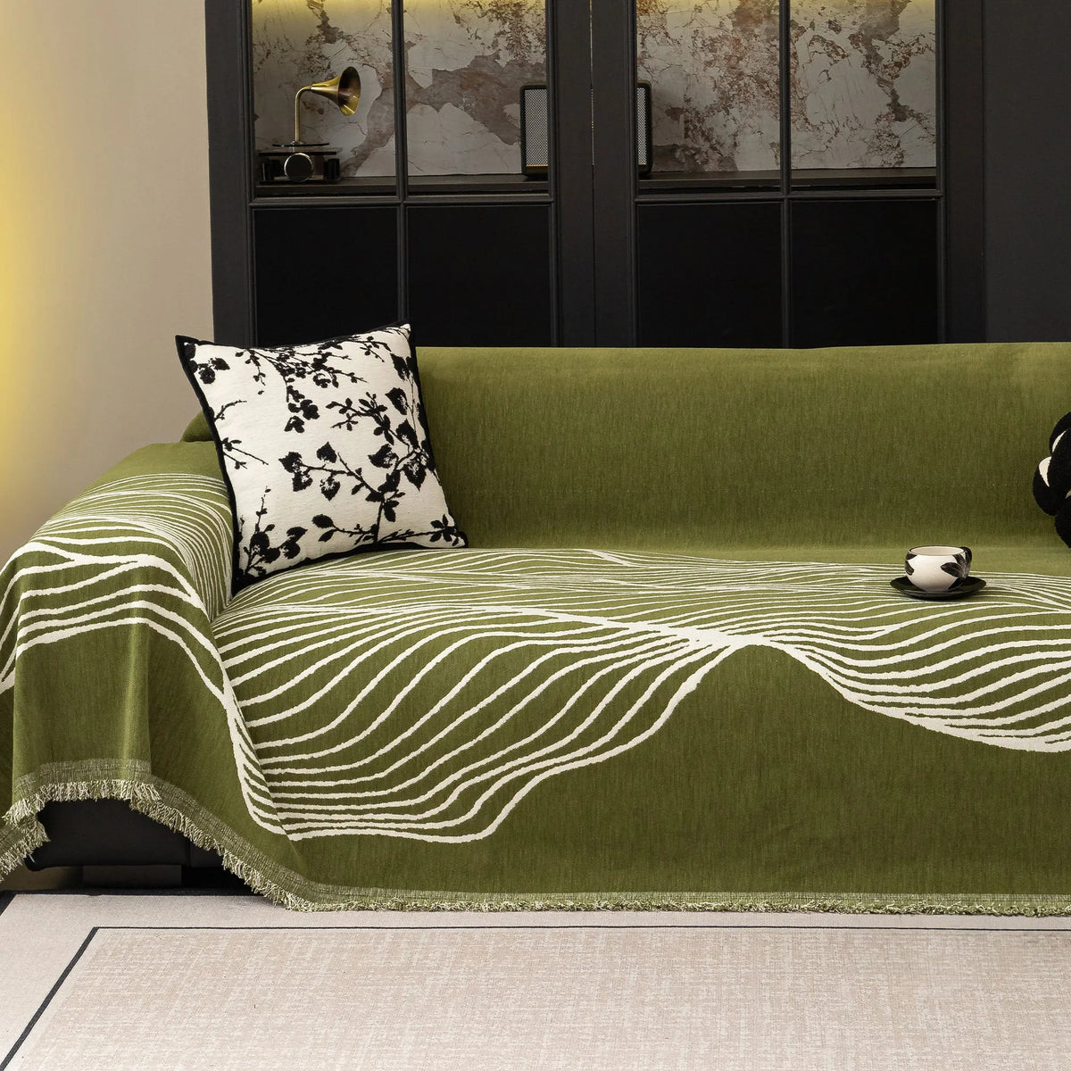Wave Pattern Woven Sofa Throw