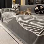 Wave Pattern Woven Sofa Throw