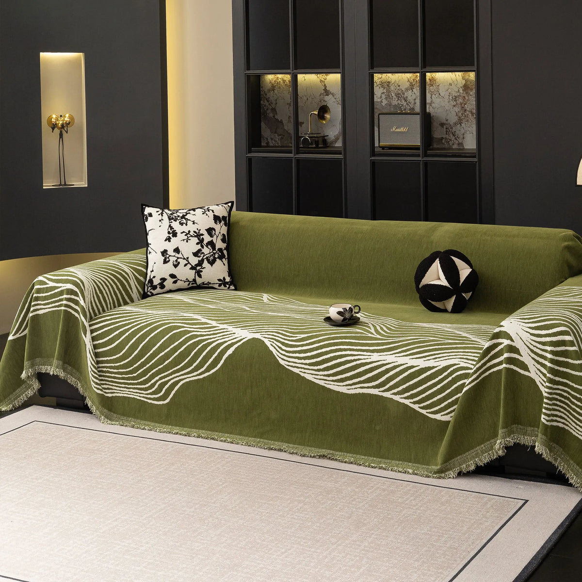 Wave Pattern Woven Sofa Throw