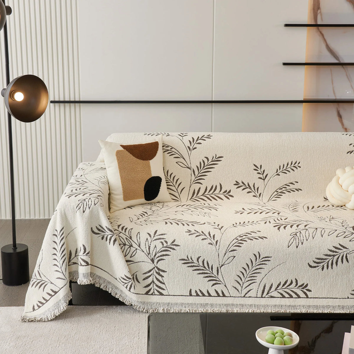 Winter Fern Botanical Sofa Cover