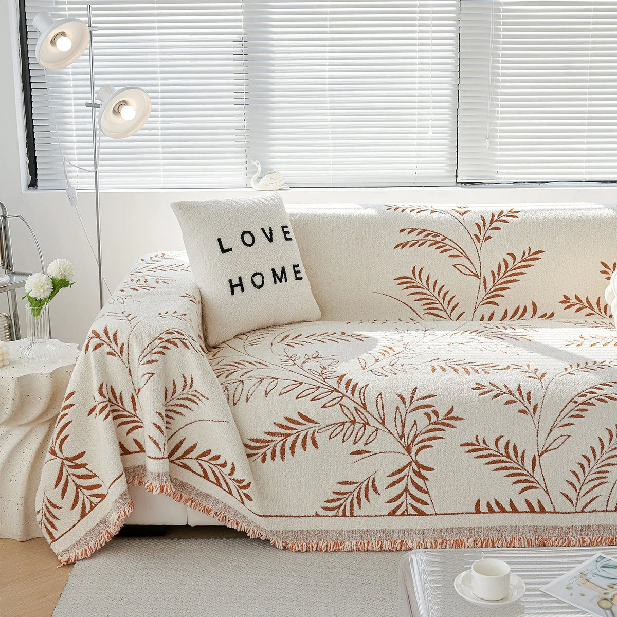 Winter Fern Botanical Sofa Cover