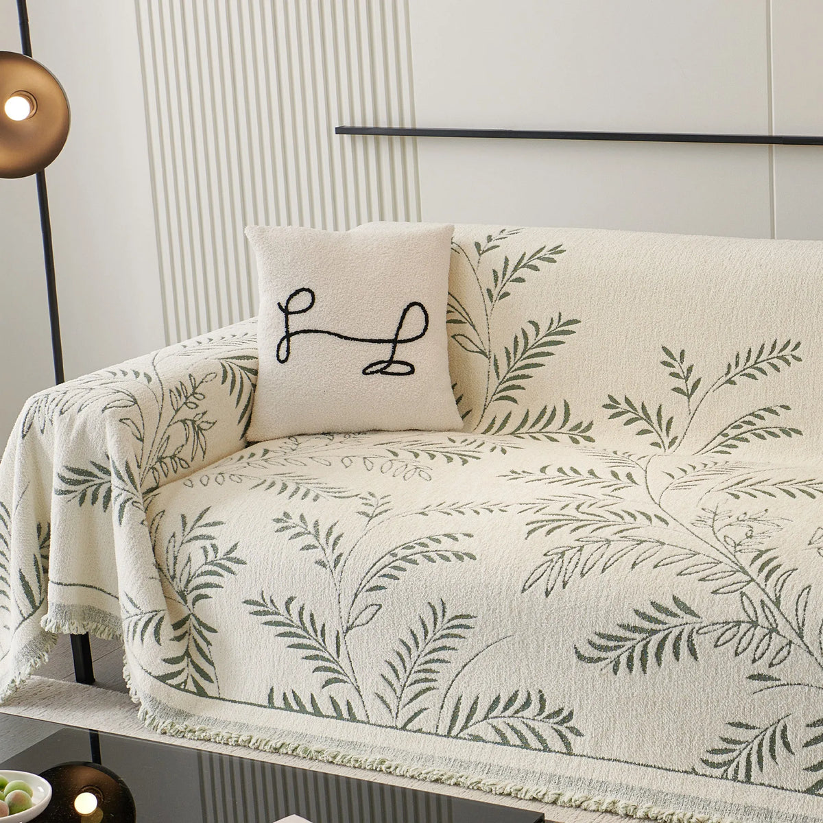 Winter Fern Botanical Sofa Cover