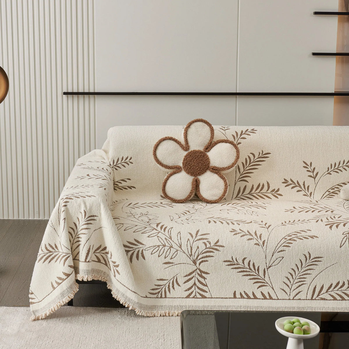 Winter Fern Botanical Sofa Cover