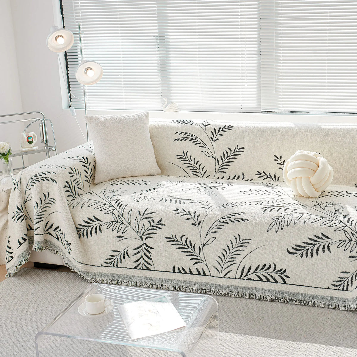Winter Fern Botanical Sofa Cover