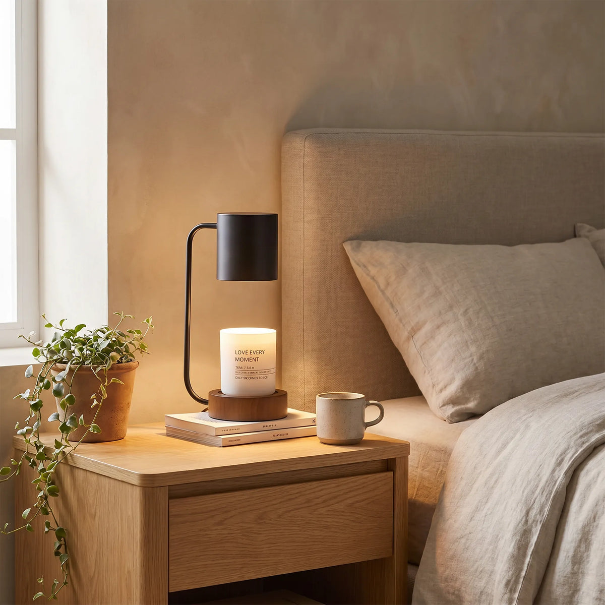 Wood and Metal Japanese Lamp