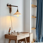 Wood Arm Ceramic Shade Wall Light