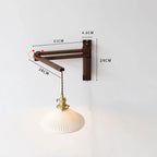 Wood Arm Ceramic Shade Wall Light