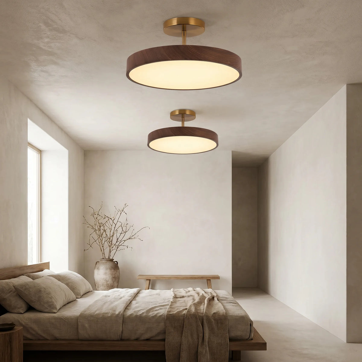 Wood Grain Round LED Ceiling Light