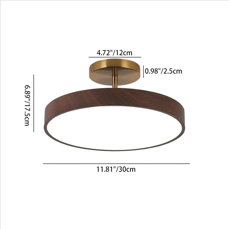 Wood Grain Round LED Ceiling Light