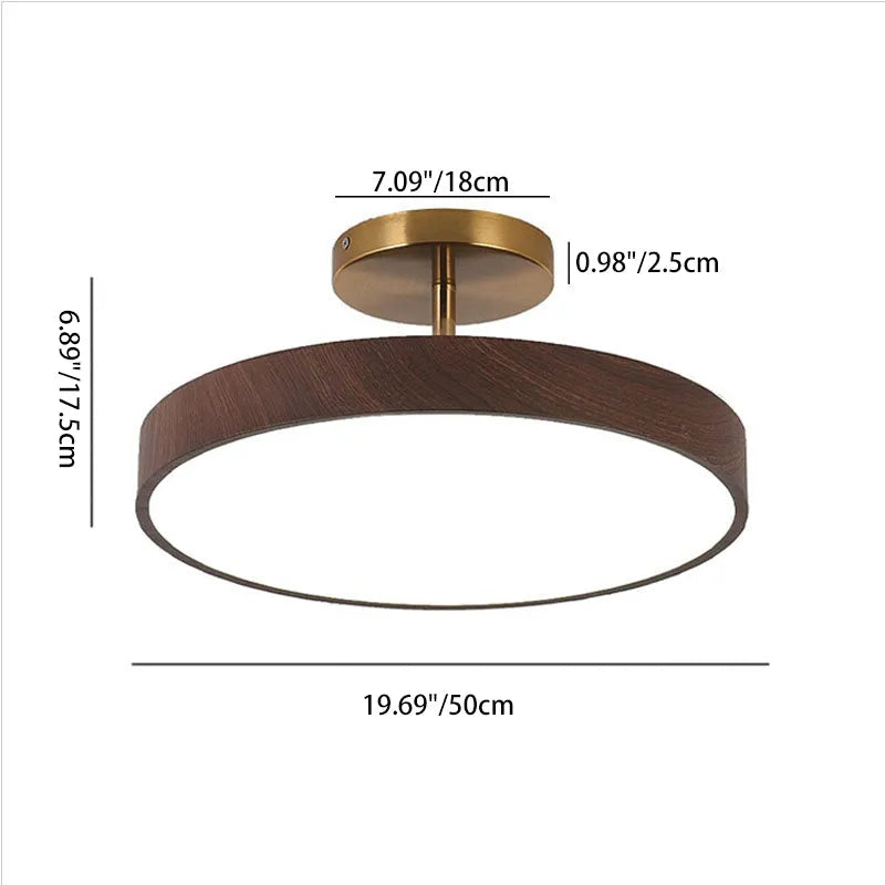 Wood Grain Round LED Ceiling Light