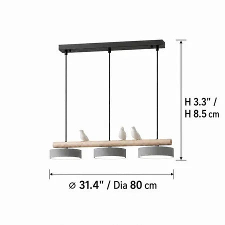 Wooden Bird Bar LED Pendant Light
