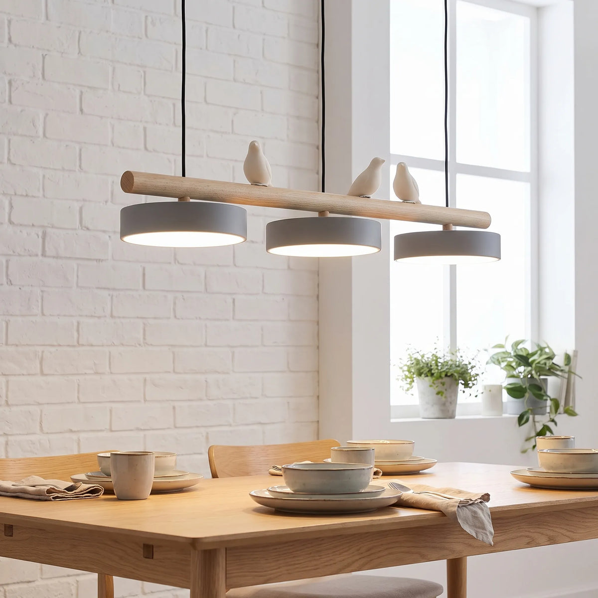 Wooden Bird Bar LED Pendant Light