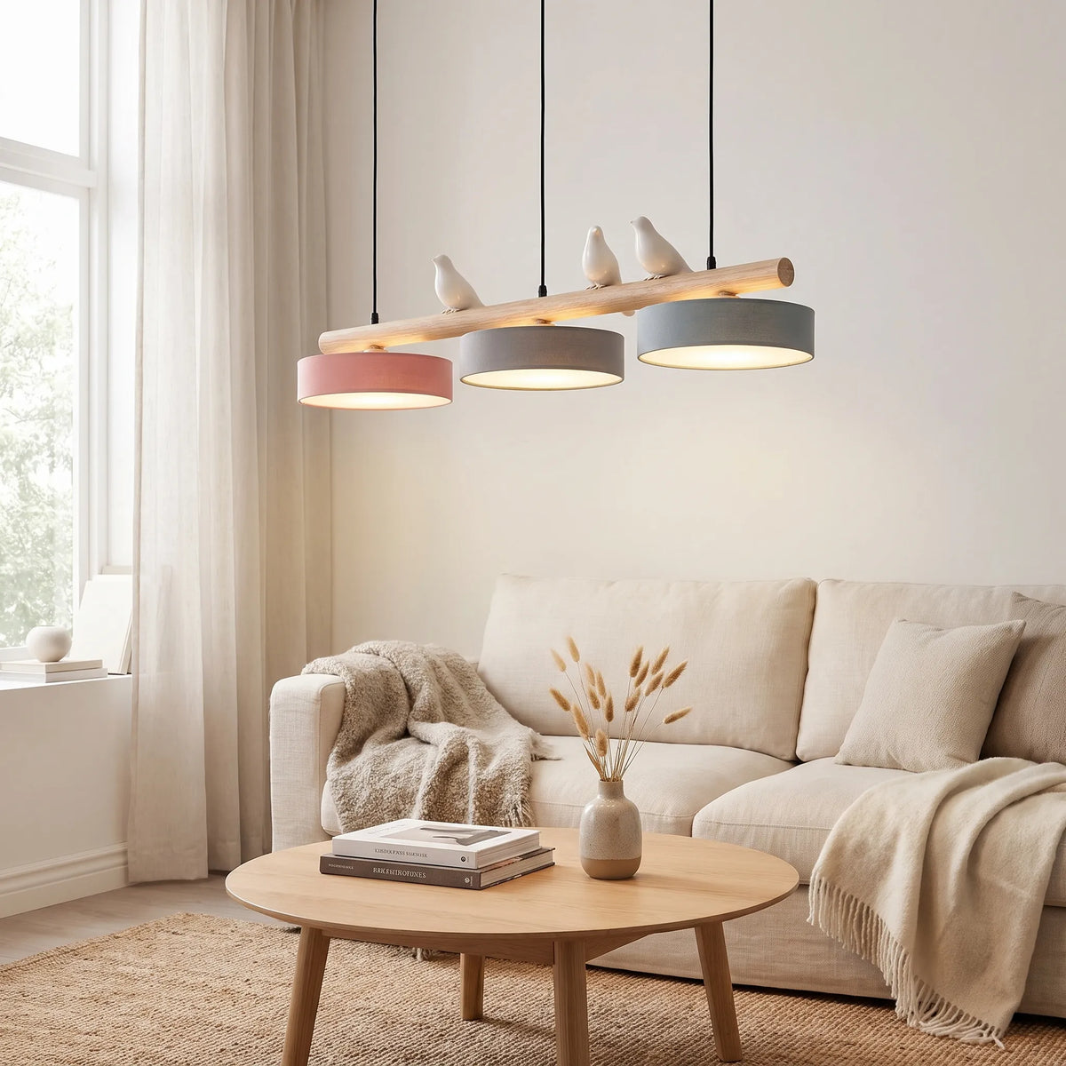 Wooden Bird Bar LED Pendant Light