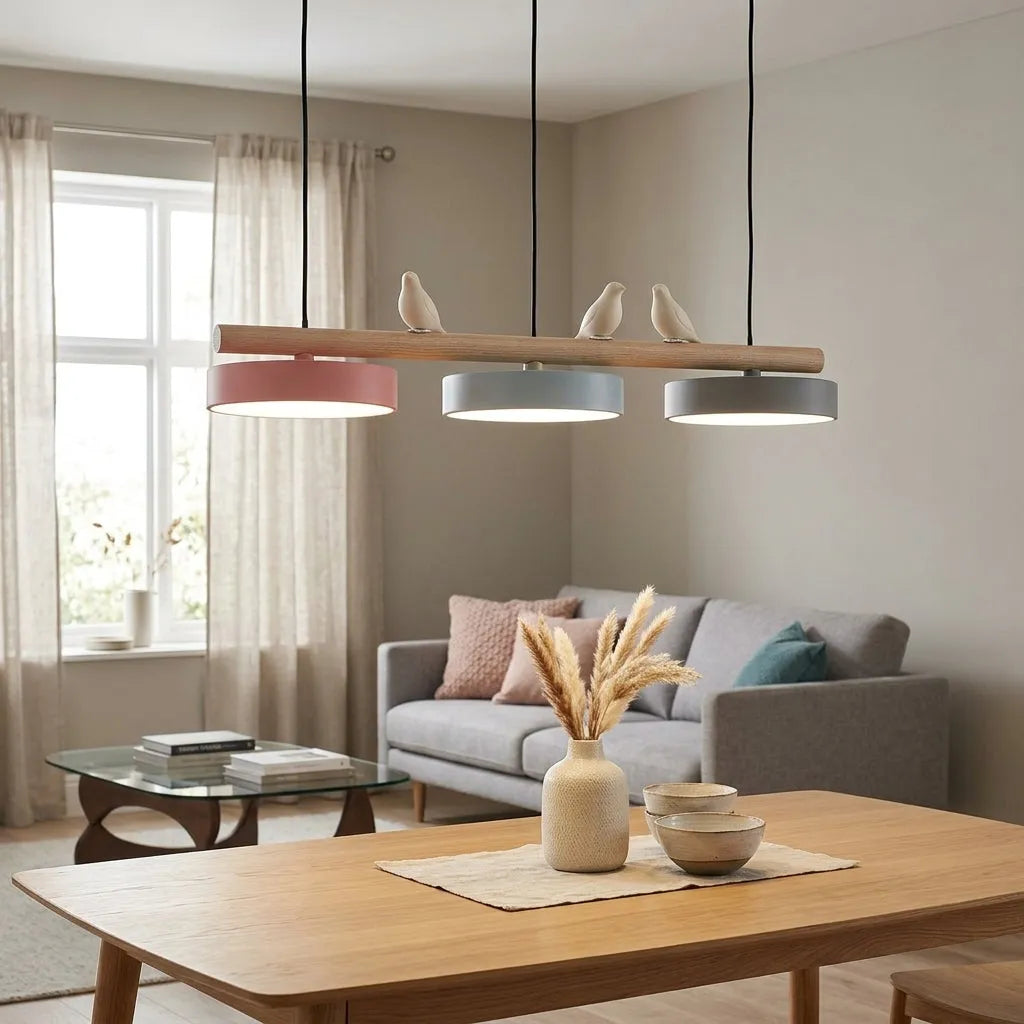 Wooden Bird Bar LED Pendant Light