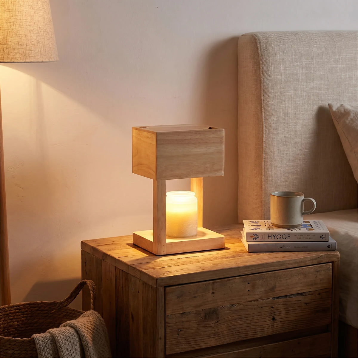 Wooden Candle Warmer Lamp