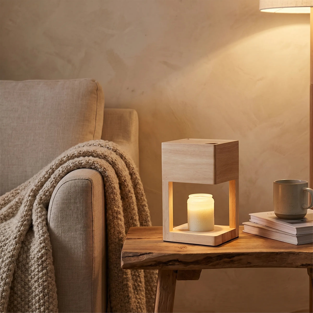 Wooden Candle Warmer Lamp