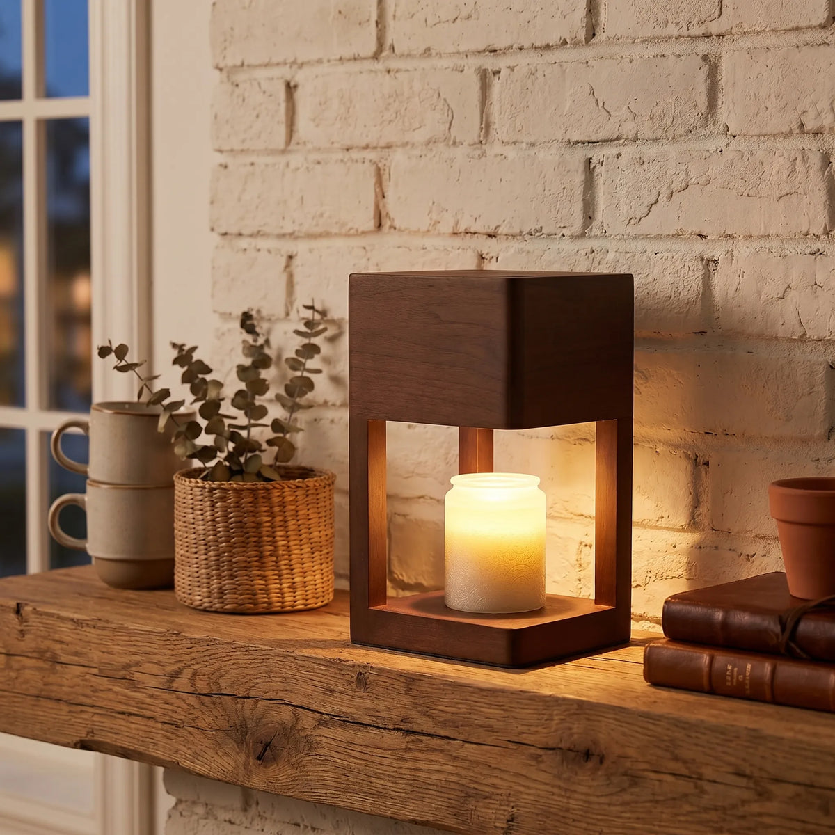 Wooden Candle Warmer Lamp